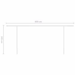 vidaXL Manual Retractable Awning with LED 6x3 m Orange and Brown Outdoor Patio