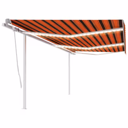 vidaXL Manual Retractable Awning Canopy Outdoor Awning Folding Arm with LED - 6 x 3.5 m