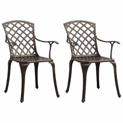 vidaXL Biatro Set 3 Piece Cast Aluminium Bronze Furniture Table Chairs Patio