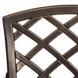 vidaXL Biatro Set 3 Piece Cast Aluminium Bronze Furniture Table Chairs Garden - Additional view 7