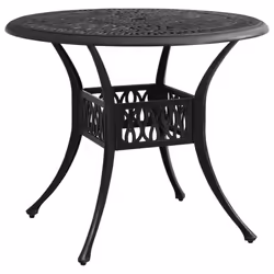 vidaXL Biatro Set 3 Piece Cast Aluminium Black Furniture Table Chairs Garden - Additional view 10
