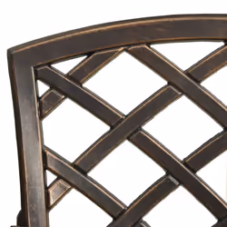 vidaXL Biatro Set 5 Piece Cast Aluminium Bronze Garden Table Chairs Furniture - Additional view 8