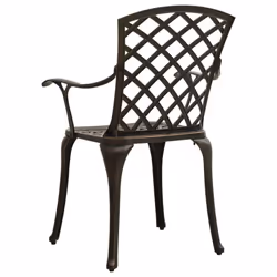 vidaXL Biatro Set 5 Piece Cast Aluminium Bronze Table Chairs Balcony Garden - Additional view 6