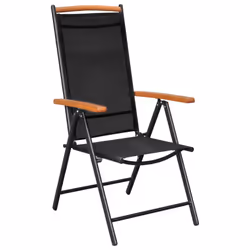 vidaXL Garden Dining Set 9 Piece Aluminium Black Outdoor Dining Table Chairs