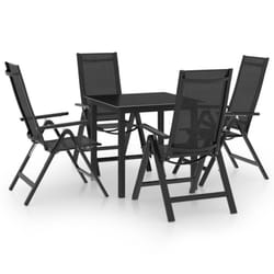 vidaXL Garden Dining Set 5 Piece Aluminium Anthracite Outdoor Table and Chair