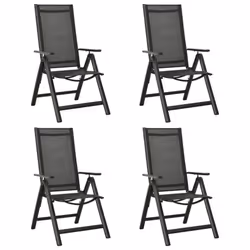 vidaXL Garden Dining Set 5 Piece Aluminium Anthracite Outdoor Table and Chair - Additional view 5