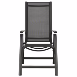 vidaXL Garden Dining Set 7 Piece Aluminium Anthracite Outdoor Table and Chair - Additional view 7