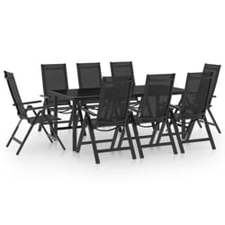 vidaXL Garden Dining Set 9 Piece Aluminium Anthracite Outdoor Table and Chair
