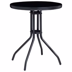 vidaXL Bistro Set 3 Piece Aluminium and Textilene Black Outdoor Furniture - Additional view 7