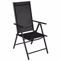 vidaXL Garden Dining Set 5 Piece Aluminium and Textilene Black Table Chairs - Additional view 2