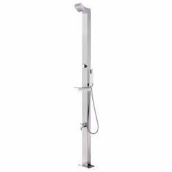 vidaXL Garden Shower with Base Stainless Steel Brown/Grey 110x62x5/80x62x5 cm - brown, 80 x 62 x 5 cm - Additional view 2