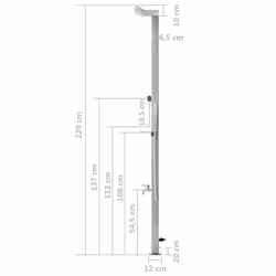 vidaXL Garden Shower with Base Stainless Steel Brown/Grey 110x62x5/80x62x5 cm - brown, 80 x 62 x 5 cm - Additional view 3