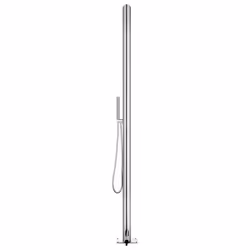 vidaXL Garden Shower with Brown Base 225 cm Stainless Steel Outdoor Bath Tool