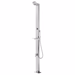 vidaXL Garden Shower with Base Stainless Steel Brown/Grey 110x62x5/80x62x5 cm - grey, 110 x 62 x 5 cm