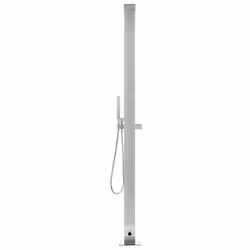 vidaXL Garden Shower with Base Stainless Steel Brown/Grey 110x62x5/80x62x5 cm - grey, 110 x 62 x 5 cm - Additional view 5