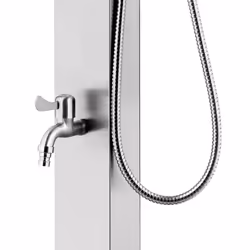 vidaXL Garden Shower with Base Stainless Steel Brown/Grey 110x62x5/80x62x5 cm - grey, 110 x 62 x 5 cm - Additional view 9