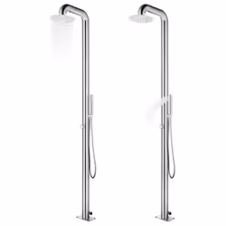 vidaXL Garden Shower with Grey Base 230 cm Stainless Steel Bath Accessory - Additional view 9