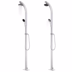 vidaXL Garden Shower with Grey Base 220 cm Aluminium Bath Accessory Outdoor - Additional view 5