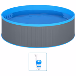 VidaXL 3070801 above ground pool Framed pool Round 7200 L Blue, Grey - Additional view 2