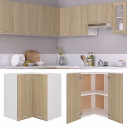 vidaXL Hanging Corner Cabinet Sonoma Oak Engineered Wood Furniture Cabinet
