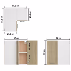 vidaXL Hanging Corner Cabinet Sonoma Oak Engineered Wood Furniture Cabinet - Additional view 5