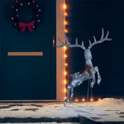 vidaXL Flying Reindeer Christmas Decoration 120 LEDs White Cold White Decor