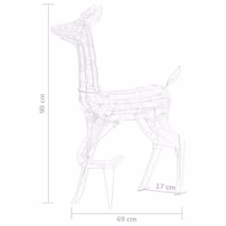 vidaXL Acrylic Reindeer Family Christmas Decoration Colourful Xmas Ornament - Additional view 10