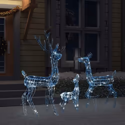 vidaXL Acrylic Reindeer Family Xmas Christmas Decoration 300 LED Cold White
