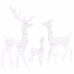 vidaXL Acrylic Reindeer Family Xmas Christmas Decoration 300 LED Cold White - Additional view 4