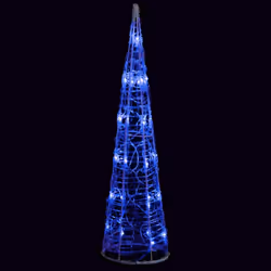 vidaXL Acrylic Decorative Pyramid LED Light Cone Multi Colours Multi Sizes - blue, 60 cm