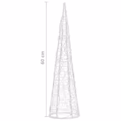 vidaXL Acrylic Decorative Pyramid LED Light Cone Multi Colours Multi Sizes - blue, 60 cm