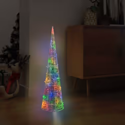 vidaXL Acrylic Decorative Pyramid LED Light Cone Colourful Holiday Ornament