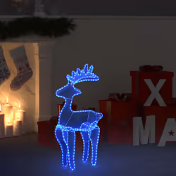 vidaXL Reindeer Christmas Decoration with Mesh 306 LEDs Holiday Light Ornament
