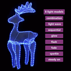 vidaXL Reindeer Christmas Decoration with Mesh 306 LEDs Holiday Light Ornament