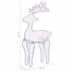 vidaXL Reindeer Christmas Decoration with Mesh 306 LEDs Holiday Light Ornament - Additional view 9