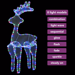 vidaXL Reindeer Christmas Decoration with Mesh 306 LEDs Xmas Decoration Set