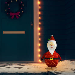 vidaXL Decorative Christmas Santa Claus Figure LED Luxury Fabric Ornament