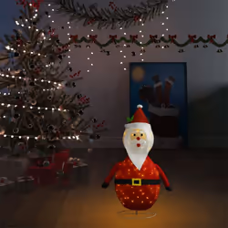 vidaXL Decorative Christmas Santa Claus Figure LED Luxury Fabric Ornament