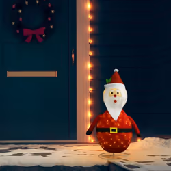 vidaXL Decorative Christmas Santa Claus Figure LED Luxury Fabric Xmas Ornament