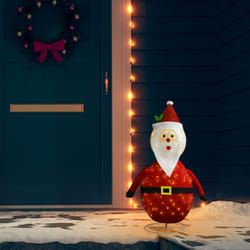 vidaXL Decorative Christmas Santa Claus Figure LED Luxury Fabric Xmas Ornament