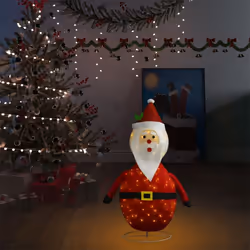 vidaXL Decorative Christmas Santa Claus Figure LED Luxury Fabric Xmas Ornament