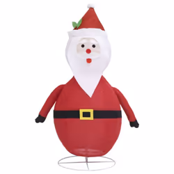 vidaXL Decorative Christmas Santa Claus Figure LED Luxury Fabric Xmas Ornament - Additional view 4