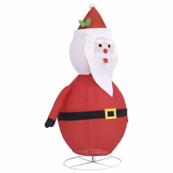 vidaXL Decorative Christmas Santa Claus Figure LED Luxury Fabric Xmas Ornament - Additional view 5
