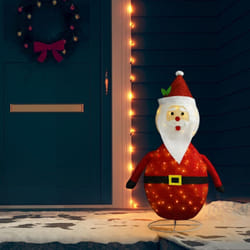 vidaXL Decorative Christmas Santa Claus Figure LED Luxury Fabric Xmas Ornament