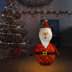 vidaXL Decorative Christmas Santa Claus Figure LED Luxury Fabric Xmas Ornament