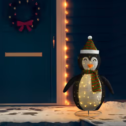 vidaXL Decorative Christmas Snow Penguin Figure LED Luxury Fabric Ornament