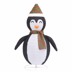 vidaXL Decorative Christmas Snow Penguin Figure LED Luxury Fabric Ornament - Additional view 4