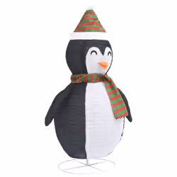 vidaXL Decorative Christmas Snow Penguin Figure LED Luxury Fabric Ornament - Additional view 5