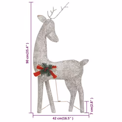 vidaXL Christmas Reindeer Family Gold Warm White Mesh Lighted Reindeer Set - Additional view 10