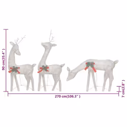 vidaXL Christmas Reindeer Family Gold Warm White Mesh Lighted Reindeer Set